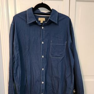 Sonoma Blue‎ Men's Stylish Versatile Top. Reverse stitch. Button down.